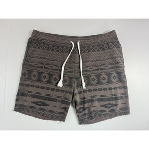 Mossimo Supply Co Mens Large Gray Aztec Southwestern Sweat Shorts Drawstring